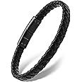 RTZN® Black Leather Bracelets for Men – Premium Artisan Handcrafted Collection – Single, Stacked, & Double Strand Braided Leather, Onyx Stone & Silver Chain Designs – Authentic Men's Leather Bracelets
