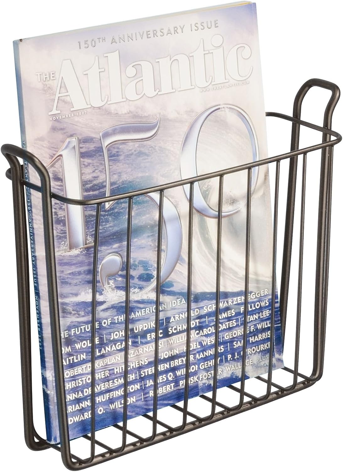 InterDesign Classico Magazine Rack, Wall Mounted, Ideal Bathroom Storage Solution, Made of Metal