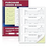 200 Sets Purchase Order Book 7.5 x 11 Inch 2 Part Carbonless Copy Spiral Bound Purchase Order Forms Receipt BookInvoice Book 100 Sheets for Small Business Office (1)