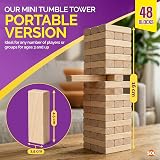 SOL 48pcs Mini Tumble Tower Game Wooden Travel Family Fun view 2