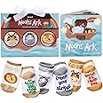 Tickle & Main Noah’s Ark 4-Piece Books for Babies 0-12 Months - Includes Storybook and 3 Pairs of Animal Socks Noah Arc Noahs Ark Book for Baby