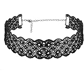 Sacina Gothic Black Velvet Victorian Choker Necklace, Gothic Goth Choker, Vintage Necklace, Christmas Jewelry Gifts for Women