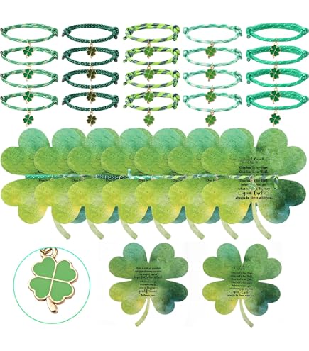 Décoration Festive Shamrock 72 Bracelets Saint-Patrick En Silicone - Trèfles Et Motifs Chanceux - Vert Silicone Trèfle Vert Décoration Festive Shamrock 72 Bracelets Saint-Patrick En Silicone - Trèfles Et Motifs Chanceux - Vert Silicone Trèfle Vert