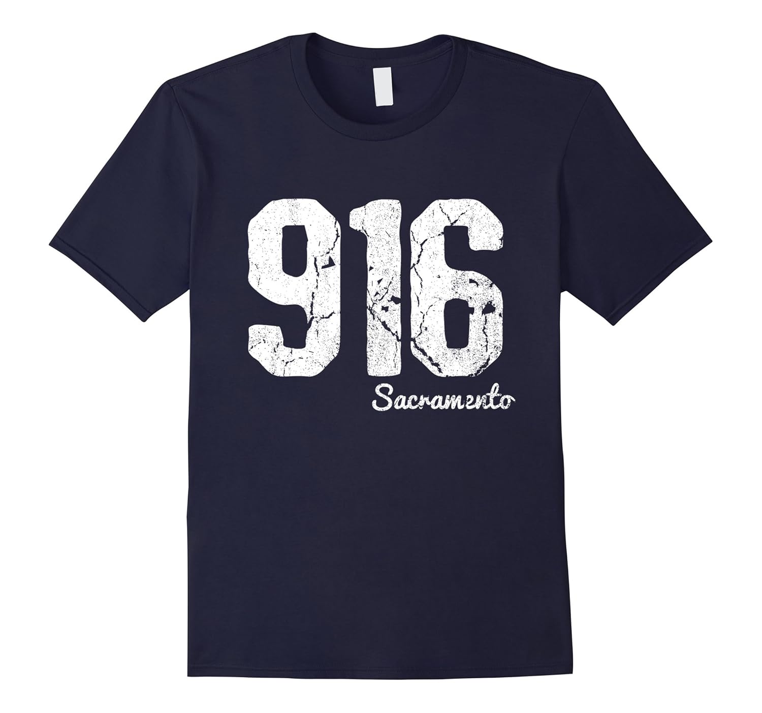 Sacramento California 916 Area Code Vintage T-Shirt-ANZ