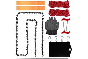 Abizarch Tree Limb Rope Saw ， 53inch 68 Teeth High Limb Hand Rope Chainsaw Portable Hand Chain Saw Folding Limb Cutter Rope S