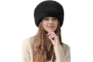 Lina & Lily Women's Winter Cossack Hat Russian Style Long Pile Faux Fur