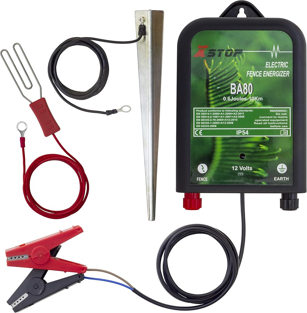 XSTOP BA80 12V Battery Powered Electric Fence Energiser 10Km Range