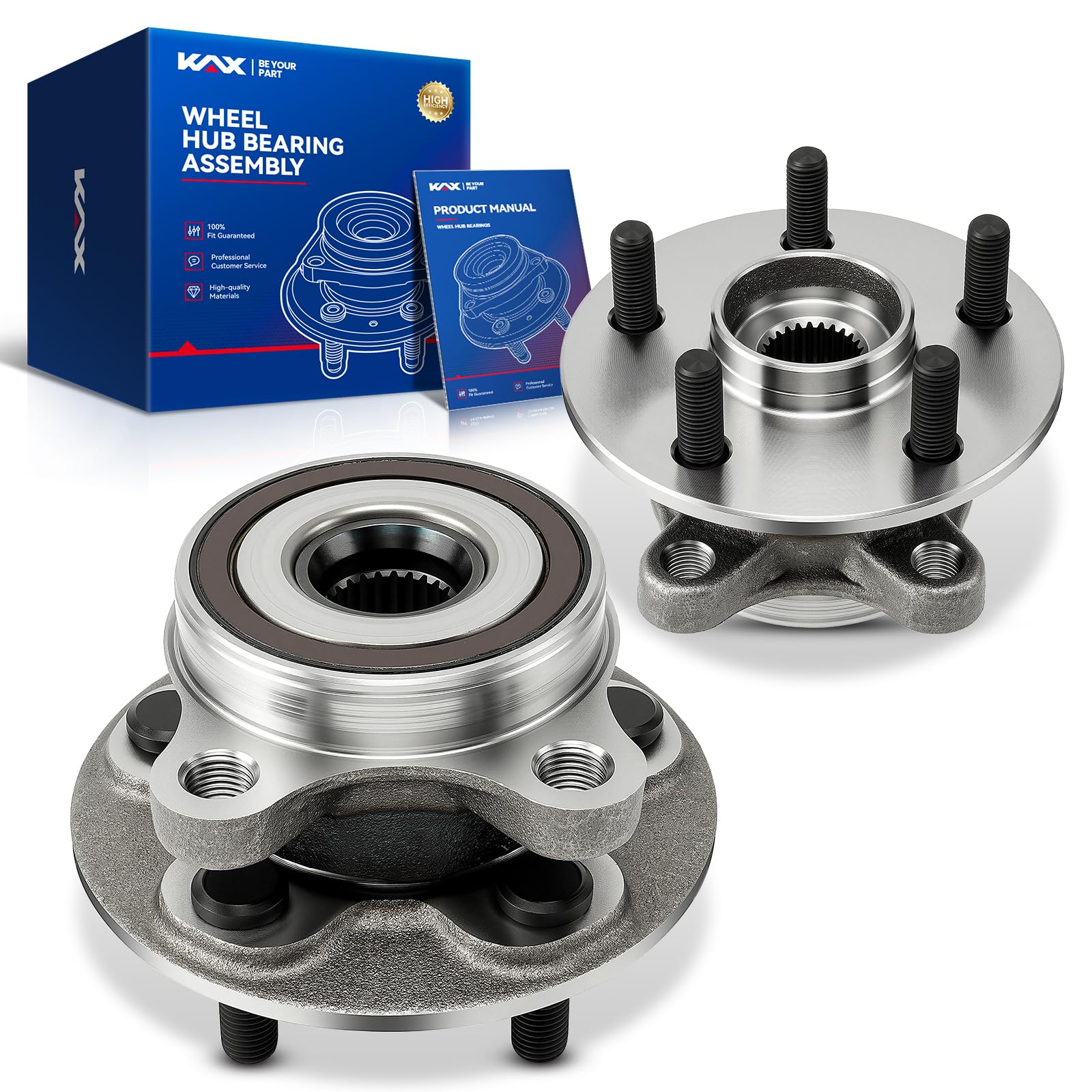 Photo 1 of KAX 2 x 513402 Front Wheel Bearing and Hub Assembly, Fit for Toyota Corolla 2019-2024, Prius 2016-2022, Prius Prime 2017-2022, Prius AWD-e 2019-2022, with 5 Lugs, Replace# 4355047020, BR931106