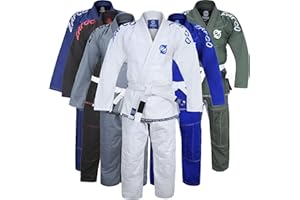 Zafco Sports Brazilian Jiu Jitsu Gi BJJ Gi for Men & Women Grappling gi Uniform Kimonos Light, Preshrunk, with White Belt