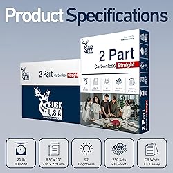 Buck 2 Part Straight Digital Carbonless Copy