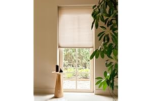 SOLAUR Pull Down Shades for Windows, Light Filtering Cellular Shades Cordless, 9/16" Cell Honeycomb Blinds, Sandshell 35"(W) x72(H)