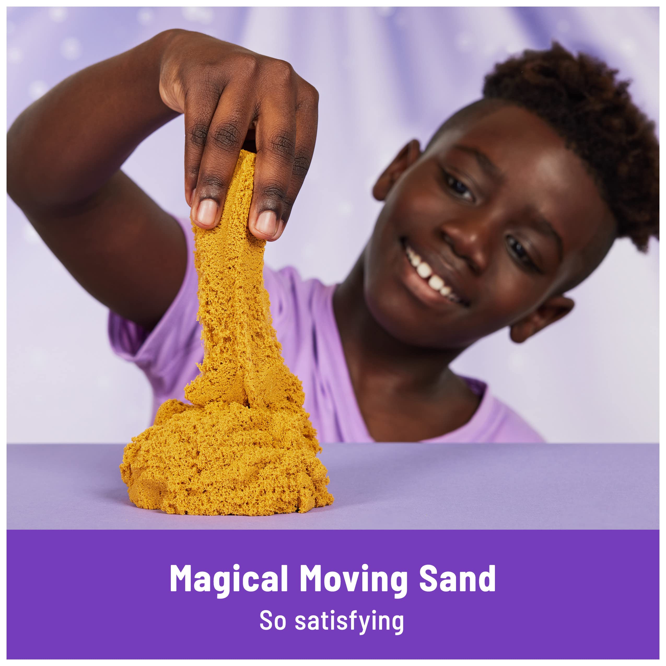 Kinetic Sand Mermaid Crystal Playset, Over 1lb of Play Sand, Gold Shimmer Sand, Storage and Tools, Sensory Toys for Kids Ages 3 and up