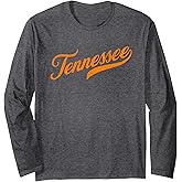 Tennessee Sports Script Swoosh Distressed Retro Long Sleeve T-Shirt
