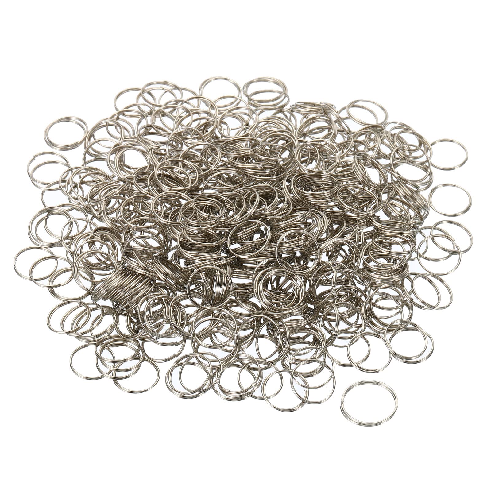 PATIKIL Mini Split Ring, 500 Pack 11mm/0.4" OD Split Circular Ring Stainless Steel Clip Ring for Fastening Chandelier Crystal Lamp Accessories, Silver