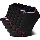 Tommy Hilfiger Mens No Show Socks - 6 Pack Cushioned Performance Stretch Athletic Low Cut Socks for Men