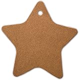 LWR CRAFTS 100 Hang Tags Star with Jute Twines 100ft (2 3/8", Kraft)