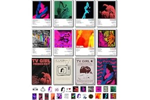 LHDIROP Tv Poster 12 Pcs, 8 * 11 inch (with 25 Pcs Stickers), Girl Album Cover Posters for Room Aesthetic, Music Wall Decor, Art Prints for Boys, Girls Room Decor, Room Decor Posters for Fans Unframed