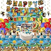 Tung Tung Tung Sahur Birthday Party Supplies, Party Decorations Set Include Banner, Backdrop, Balloons, Hanging Swirls, Cake Cupcake Toppers, Tablecloth for Boys Girls Italian Brainrot Theme Party