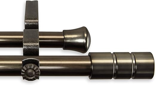 Amazon Com Theo Double Curtain Rod 120 170 Inch Antique Brass