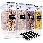 FOOYOO Cereal Containers Storage Set - 4 Piece Airtight Large Food Storage Containers(135.2oz), BPA Free Dispenser Plastic Cereal Storage Containers