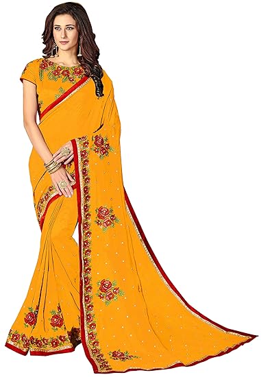 Womens Vichitra Silk Saree (luxury101parent)