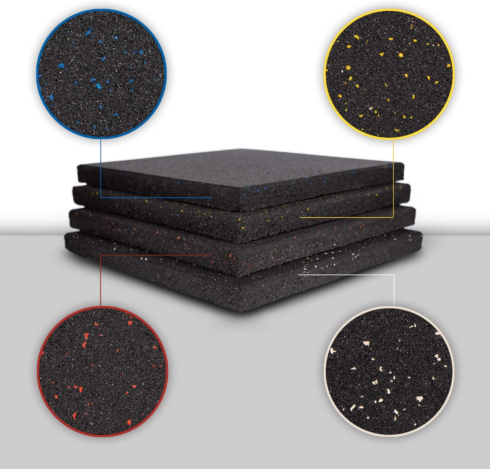 etm Home Gym Mat – Rubber Matting | Fall Protection Floor Mats for Playground, Gym Flooring | Rubber Floor Tiles - 40mm Thick, 50x50cm - 4 Pack, Blue