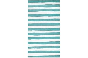 Gift Boutique 100 Teal & White Stripe Guest Napkins 3 Ply Disposable Paper Pack Aqua Blue Striped Dinner Hand Napkin for Bathroom Powder Room Wedding Holiday Bridal & Baby Shower Decorative Towels