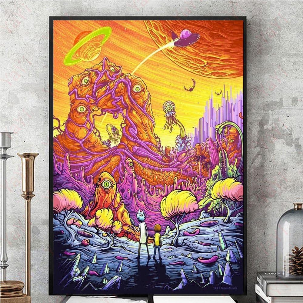 Auntwhale Third Season Silk Poster Painting, Suitable for Book Store Coffee Shop Office Home Decor
