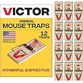 Victor M150-12 Metal Pedal Sustainably Sourced FSC Wood Snap Mouse Trap - 12 Traps