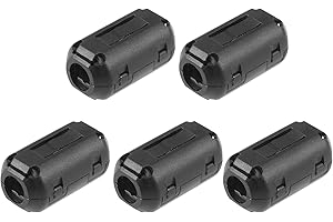 uxcell 5 Pcs Black Clip On EMI RFI Noise Ferrite Core Filter for 9mm Cable