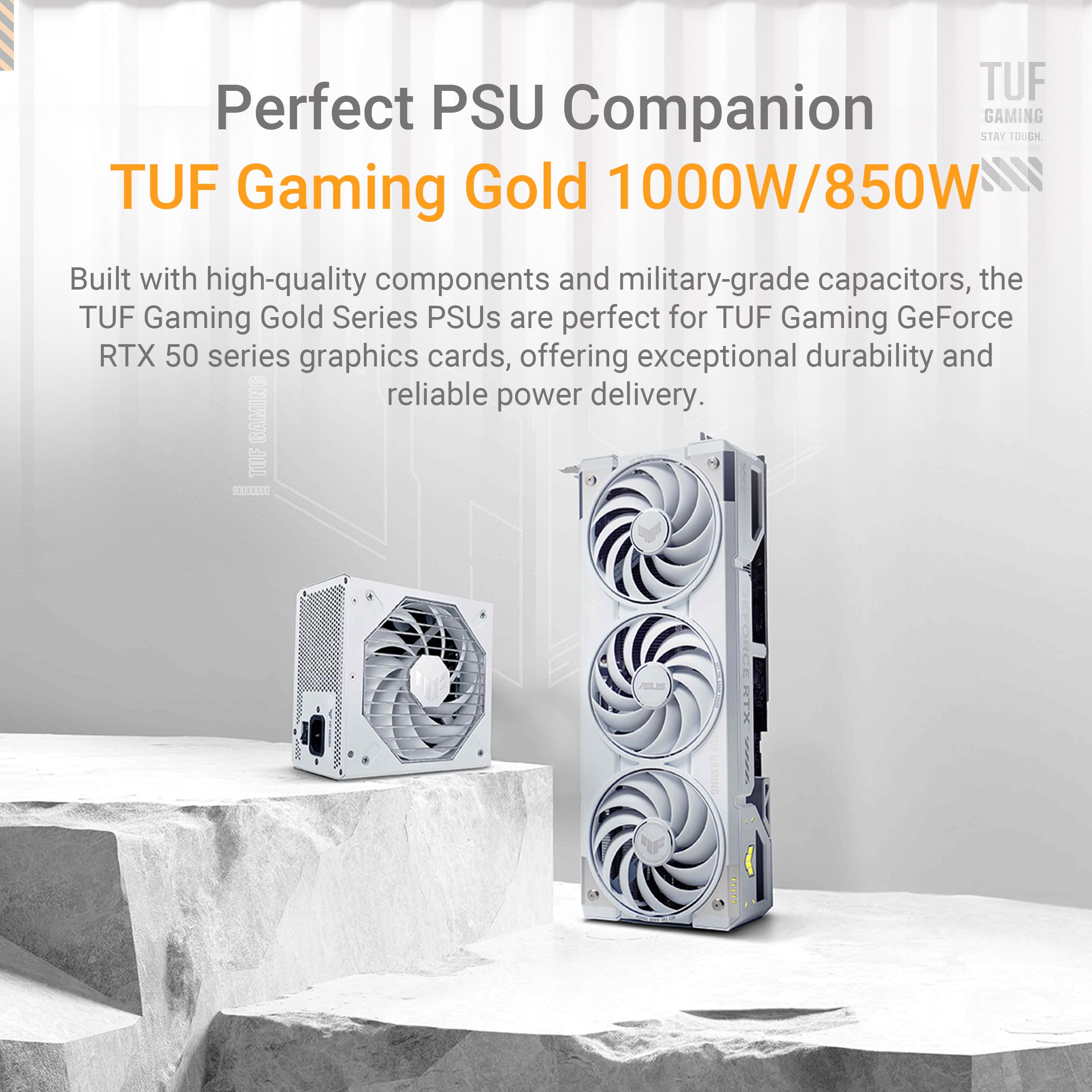 ASUS TUF Gaming GeForce RTX ™ 5070 Ti 16GB GDDR7 White OC Edition Gaming Graphics Card (PCIe® 5.0, HDMI®/DP 2.1, 3.125-slot, Military-Grade Components, Protective PCB Coating, axial-tech Fans)
