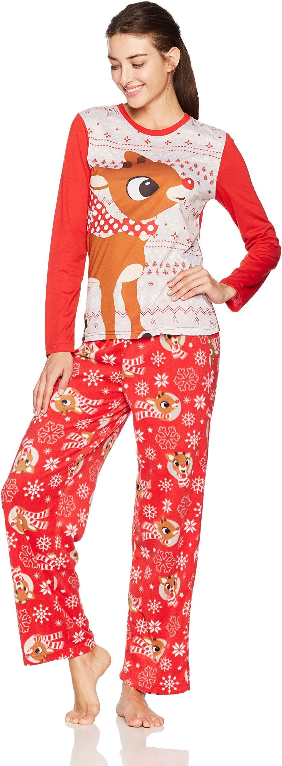 Rudolph the Red Nosed Reindeer Christmas Holiday Family Sleepwear Pajamas (Adult/Kid/Toddler/Baby)