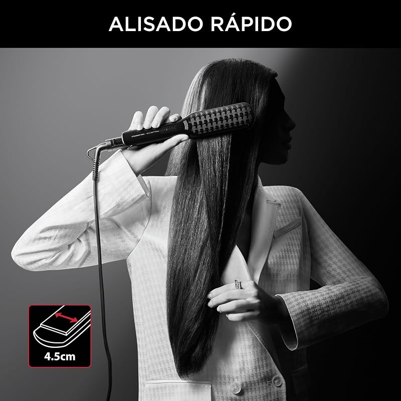 x Karl Lagerfeld Extra Liss SF411L-Plancha de pelo con Recubrimiento de Keratina, Turmalina, pantalla LED, apagado autómatico, negro, 9 cm x 4.5 cm