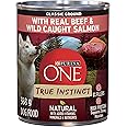 Purina ONE Classic Ground True Instinct Wet Dog Food, Beef & Salmon - 368 g Can (12 Pack)