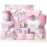 Birthday Gifts for Women, Gift Basket for Mom Wife Sister Her Friends, Luxury Self Care Spa Set with Blanket, Thank You Get Well Soon Box for Mother Valentine Day