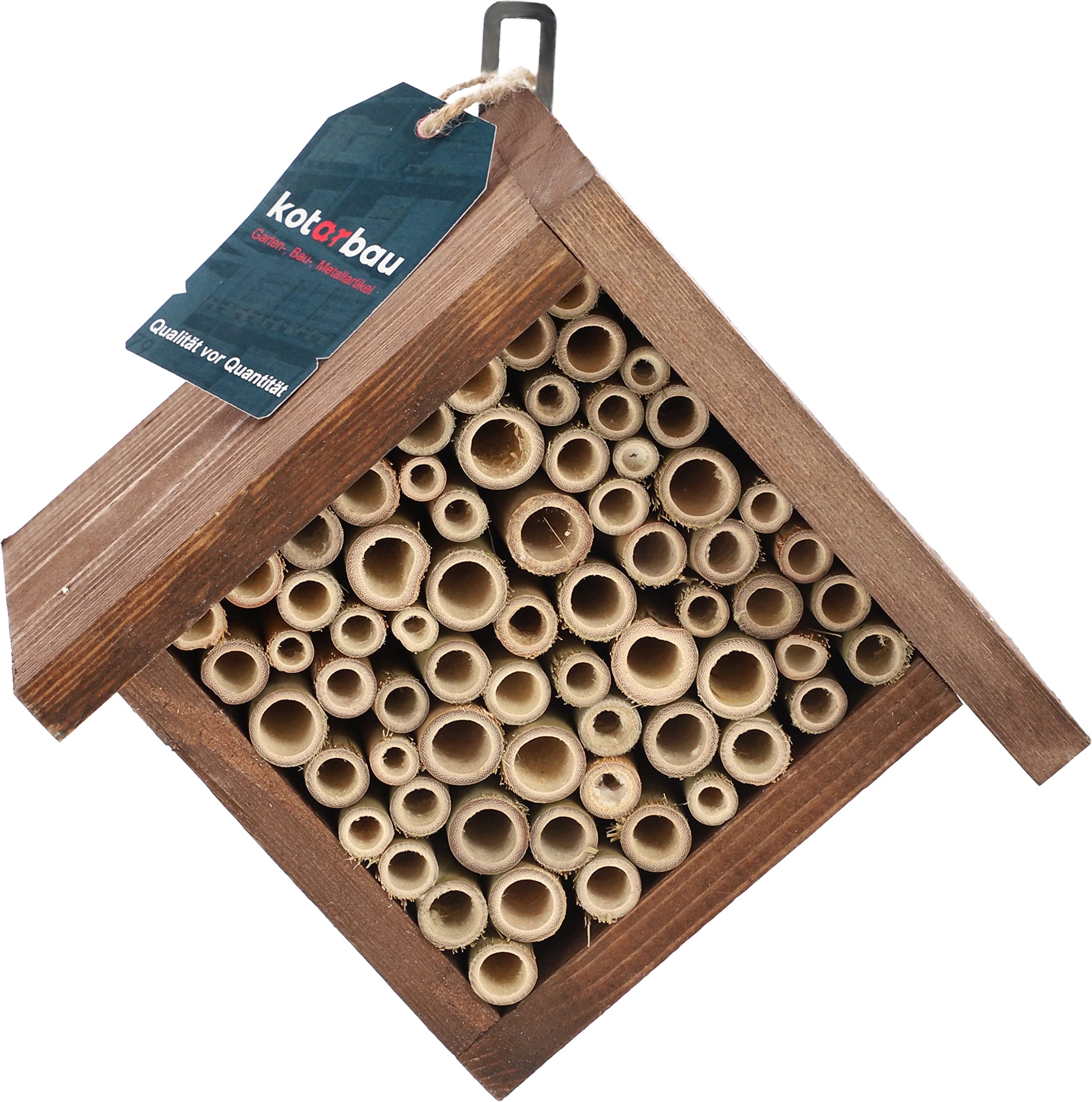 KOTARBAU® Insect Hotel - Wood - 240 x 240 mm (9.45 x 9.45 inches) - Brown - Bee Hotel - Bug House for Garden - Insect House