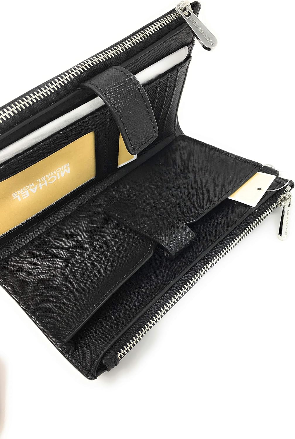 Michael Kors Jet Set Double Zip Wristlet Black PVC - Image 4