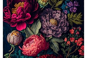 AIBOERL Diamond Painting Kits, Flower Clusters 5D DIY Full Drill Diamond Art Painting Kits for Adults, Seaside Diamond Painting Gem Art Craft for Home Wall Decor (15.8 * 11.8 inch)