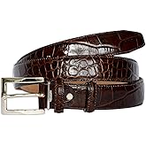 PASQUALE CUTARELLI Mens Crocodile Pattern Italian Leather Belt