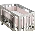 BreathableBaby Breathable Mesh Crib Liner – Deluxe Ruffle Collection – Blush – Fits Full-Size Four-Sided Slatted and Solid Back Cribs – Anti-Bumper