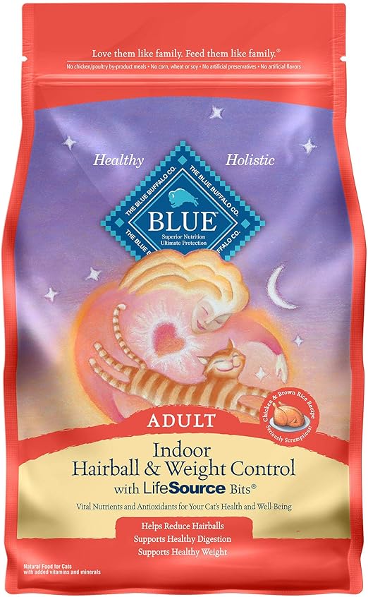 blue indoor hairball and weight control