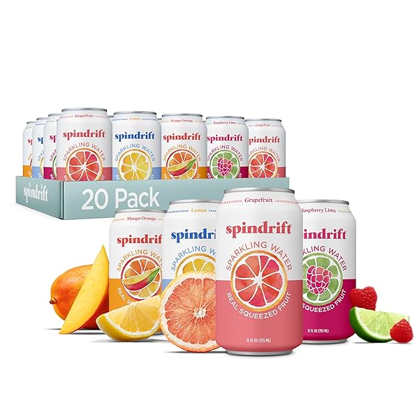SPINDRIFT SPARKLING WATER, 4 FLAVOR VARIETY PACK, MADE...
