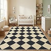 GarveeHome 5x7 Modern Checkered Area Rug, Geometric Farmhouse Washable Rugs for Living Room Bedroom, Soft Low Pile Non Slip Diamond Floor Mat Plaid Print Throw Rug Indoor Carpet Dining Room Playroom