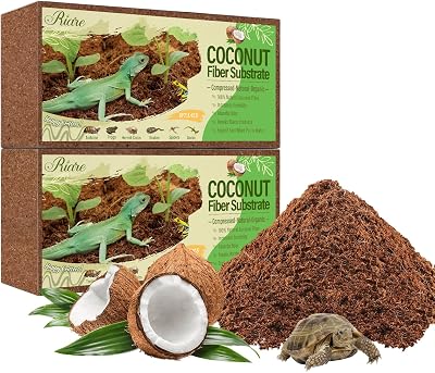 Riare 2 Pack Natural Coconut Fiber Substrate for Reptiles Terrarium Bedding