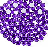 Beadsland 1440pcs Flat Back Crystal Rhinestones Round Gems for Nail Art and Craft Glue Fix, Aurora Purple, SS20, 4.6-4.8mm