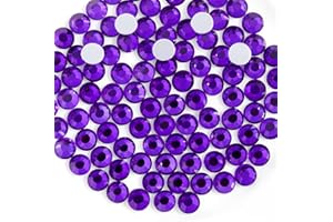 Beadsland 1440pcs Flat Back Crystal Rhinestones Round Gems for Nail Art and Craft Glue Fix, Pure Purple, SS20,4.6-4.8mm
