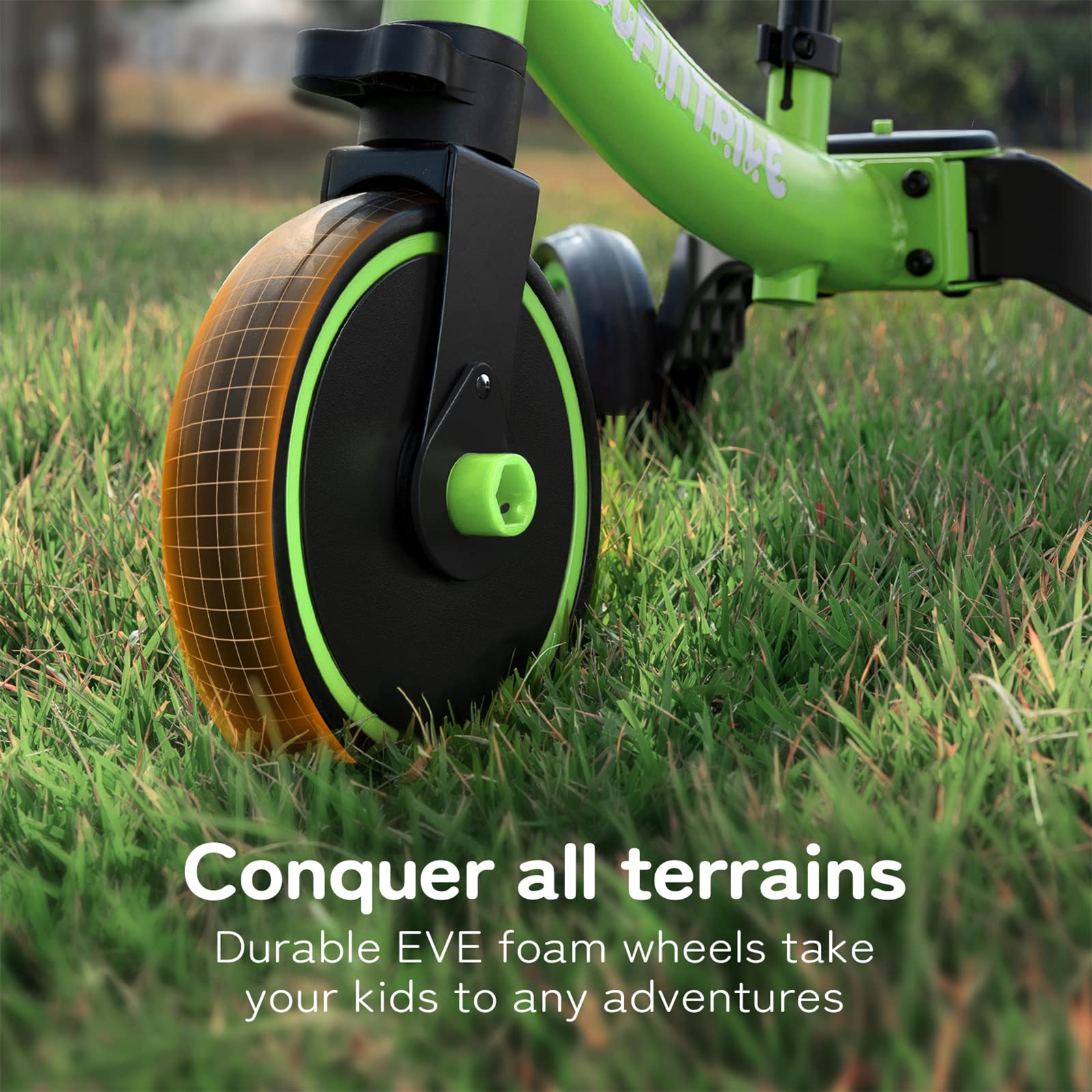 besrey 5 in 1 Laufräder Laufrad Kinderdreirad Dreirad Lauffahrrad für Kinder ab 1 Jahre bis 4 Jahren - Grün 6