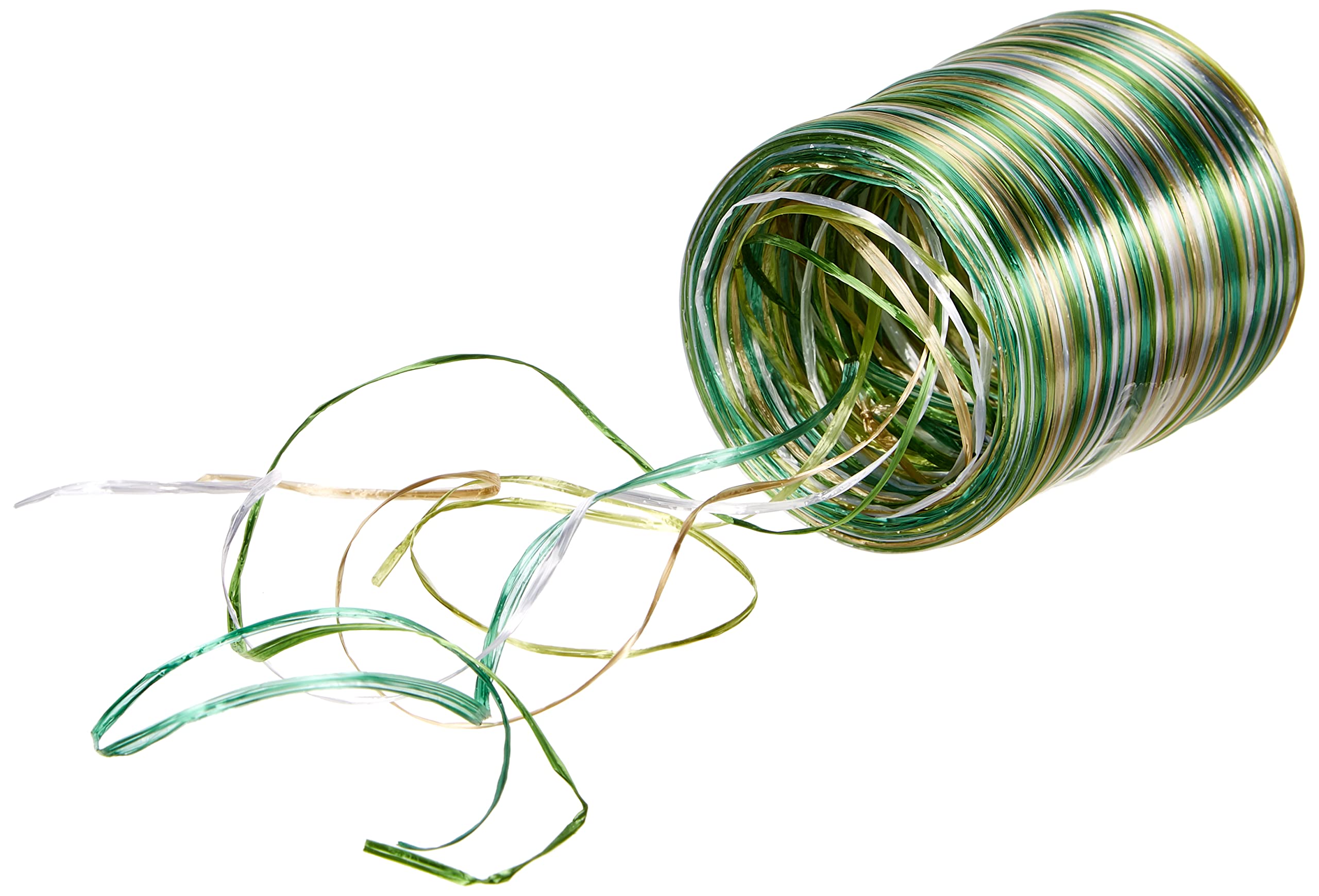 PRÄSENT - Rayon Raffia Biodegradable Ribbon Green 50 meter spool