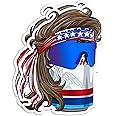 United by Color Beer Stickers Decals (2Pack) - Strong Adhesive Waterproof Funny Mullet Cooler Stickers and Decals - No Fade, Used for Cooler, Fridge, Laptop, RV, Bottle, Truck & Car
