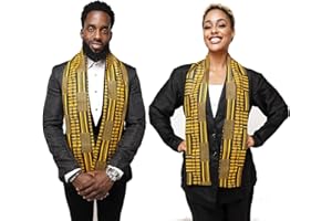 Dupsie's 1pc Kente African Print Attire Stole/Sash, Made in Africa Black History, Festivals, Cultural, Choir, Church, Schools
